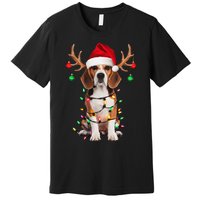 Beagle Christmas Tree Beagle Santa Hat Lover Gift Premium T-Shirt