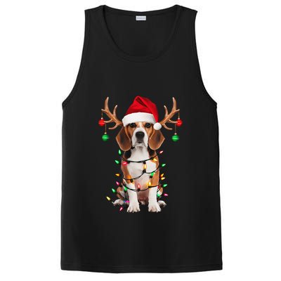 Beagle Christmas Tree Beagle Santa Hat Lover Gift PosiCharge Competitor Tank