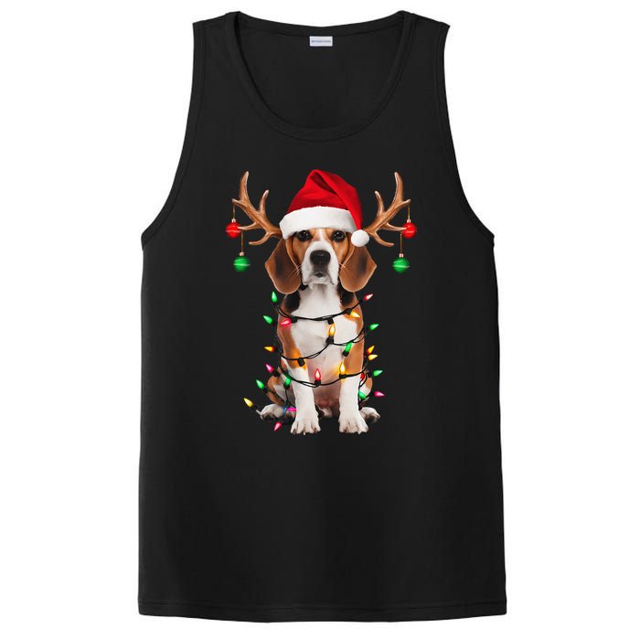 Beagle Christmas Tree Beagle Santa Hat Lover Gift PosiCharge Competitor Tank