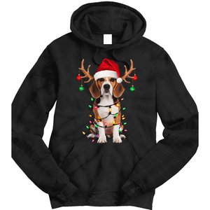 Beagle Christmas Tree Beagle Santa Hat Lover Gift Tie Dye Hoodie