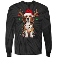 Beagle Christmas Tree Beagle Santa Hat Lover Gift Tie-Dye Long Sleeve Shirt