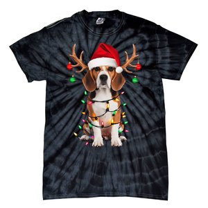 Beagle Christmas Tree Beagle Santa Hat Lover Gift Tie-Dye T-Shirt