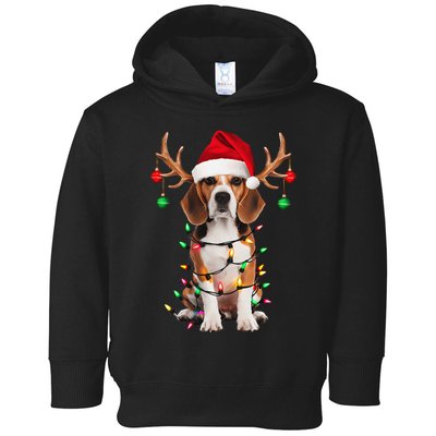 Beagle Christmas Tree Beagle Santa Hat Lover Gift Toddler Hoodie