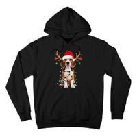 Beagle Christmas Tree Beagle Santa Hat Lover Gift Tall Hoodie