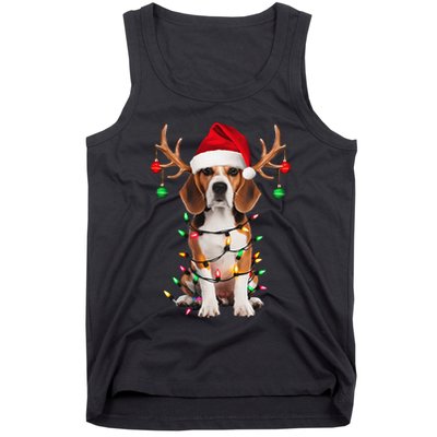 Beagle Christmas Tree Beagle Santa Hat Lover Gift Tank Top