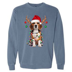 Beagle Christmas Tree Beagle Santa Hat Lover Gift Garment-Dyed Sweatshirt