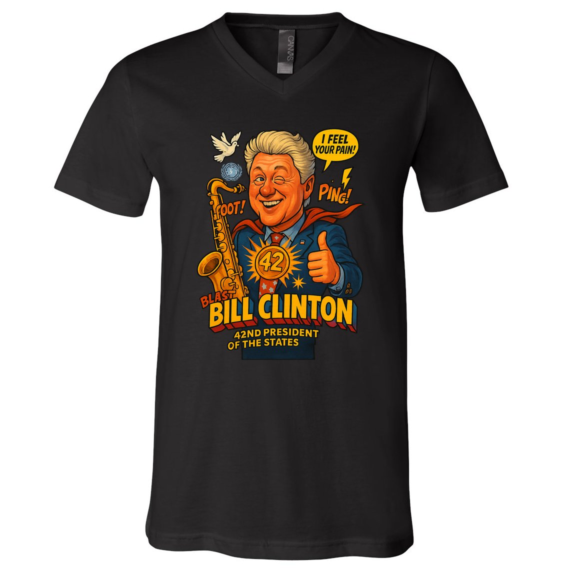 Bill Clinton The Presidential Chronicles V-Neck T-Shirt