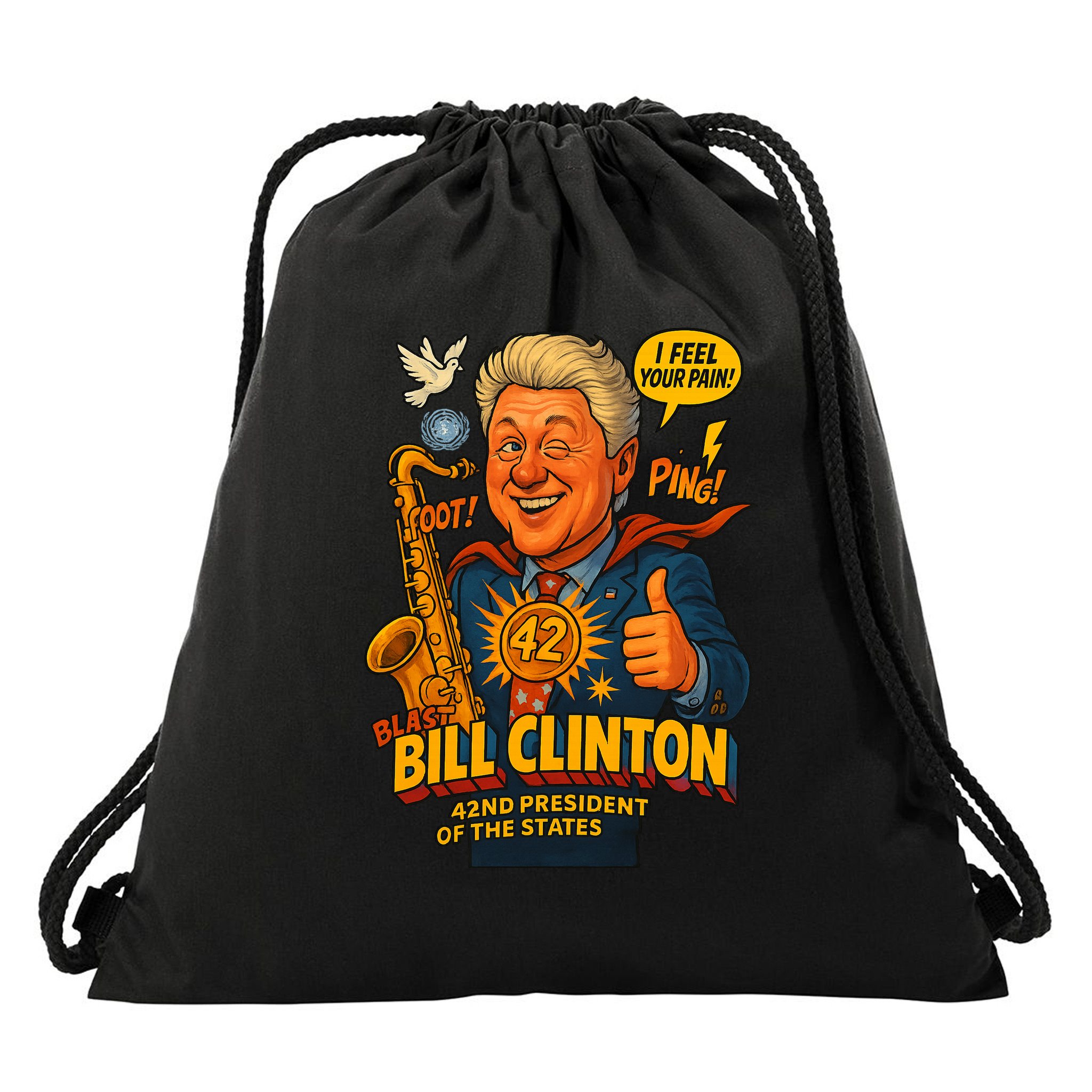 Bill Clinton The Presidential Chronicles Drawstring Bag