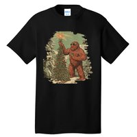 Bigfoot Christmas Tree Lights Tarot Xmas Sasquatch Tall T-Shirt