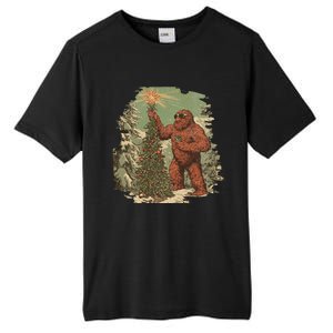 Bigfoot Christmas Tree Lights Tarot Xmas Sasquatch Tall Fusion ChromaSoft Performance T-Shirt