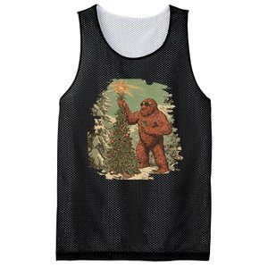 Bigfoot Christmas Tree Lights Tarot Xmas Sasquatch Mesh Reversible Basketball Jersey Tank