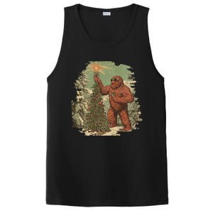 Bigfoot Christmas Tree Lights Tarot Xmas Sasquatch PosiCharge Competitor Tank