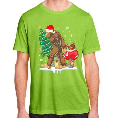 Bigfoot Christmas Tree Lights Xmas Sasquatch Lovers Adult ChromaSoft Performance T-Shirt