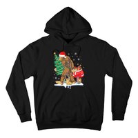 Bigfoot Christmas Tree Lights Xmas Sasquatch Lovers Hoodie