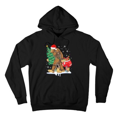 Bigfoot Christmas Tree Lights Xmas Sasquatch Lovers Hoodie