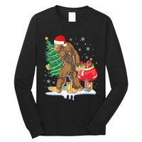 Bigfoot Christmas Tree Lights Xmas Sasquatch Lovers Long Sleeve Shirt