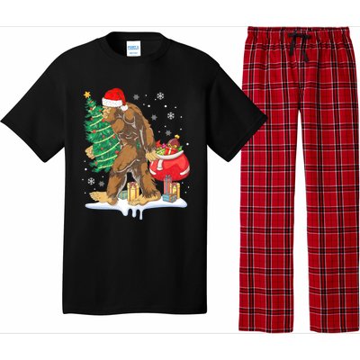 Bigfoot Christmas Tree Lights Xmas Sasquatch Lovers Pajama Set