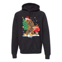 Bigfoot Christmas Tree Lights Xmas Sasquatch Lovers Premium Hoodie