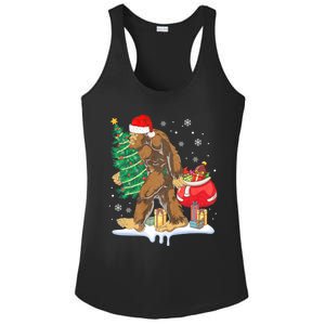 Bigfoot Christmas Tree Lights Xmas Sasquatch Lovers Ladies PosiCharge Competitor Racerback Tank