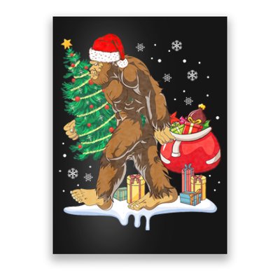 Bigfoot Christmas Tree Lights Xmas Sasquatch Lovers Poster