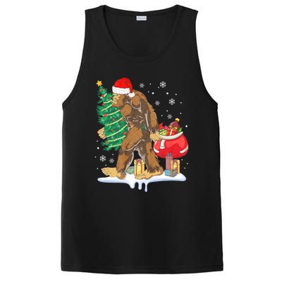 Bigfoot Christmas Tree Lights Xmas Sasquatch Lovers PosiCharge Competitor Tank