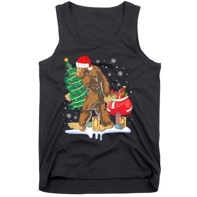 Bigfoot Christmas Tree Lights Xmas Sasquatch Lovers Tank Top