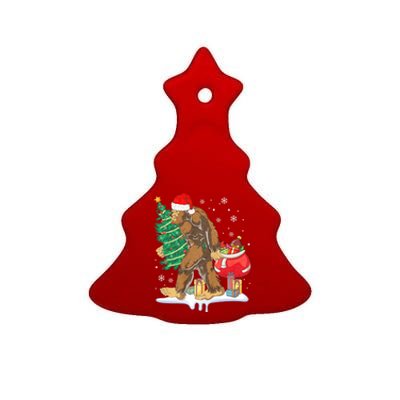 Bigfoot Christmas Tree Lights Xmas Sasquatch Lovers Ceramic Tree Ornament