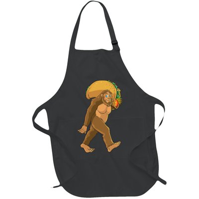 Bigfoot Carrying Taco Funny Cinco De Mayo Sasquatch Love Apron