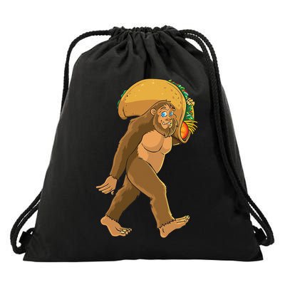 Bigfoot Carrying Taco Funny Cinco De Mayo Sasquatch Love Drawstring Bag