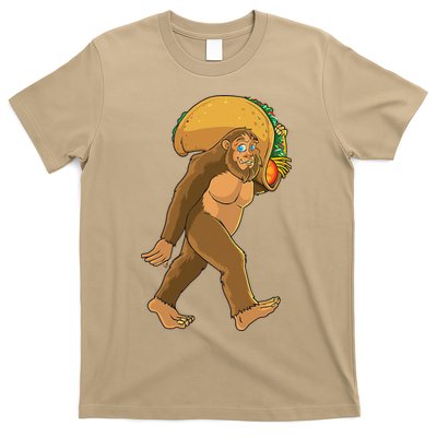 Bigfoot Carrying Taco Funny Cinco De Mayo Sasquatch Love T-Shirt