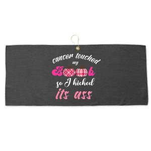 Breast Cancer Touched My Boob So I Kicked Its Ass Survivor Large Microfiber Waffle Golf Towel