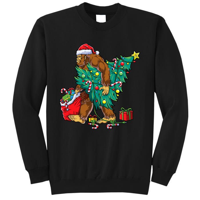 Bigfoot Christmas Tree Lights Xmas Sasquatch Lovers Sweatshirt