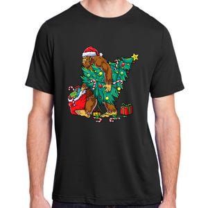 Bigfoot Christmas Tree Lights Xmas Sasquatch Lovers Adult ChromaSoft Performance T-Shirt