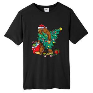 Bigfoot Christmas Tree Lights Xmas Sasquatch Lovers Tall Fusion ChromaSoft Performance T-Shirt