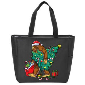 Bigfoot Christmas Tree Lights Xmas Sasquatch Lovers Zip Tote Bag