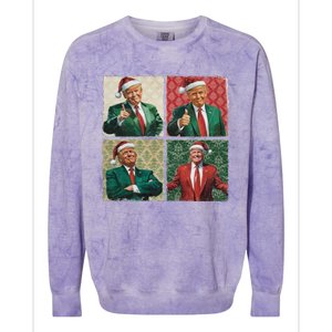 Boho Christmas Trump Happy Holidays Merry Vibes Colorblast Crewneck Sweatshirt