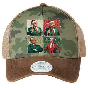 Boho Christmas Trump Happy Holidays Merry Vibes Legacy Tie Dye Trucker Hat