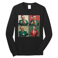 Boho Christmas Trump Happy Holidays Merry Vibes Long Sleeve Shirt