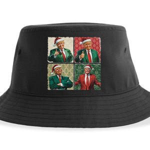 Boho Christmas Trump Happy Holidays Merry Vibes Sustainable Bucket Hat