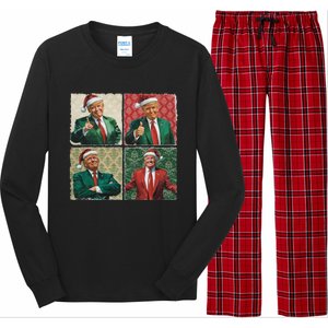 Boho Christmas Trump Happy Holidays Merry Vibes Long Sleeve Pajama Set