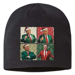 Boho Christmas Trump Happy Holidays Merry Vibes Sustainable Beanie