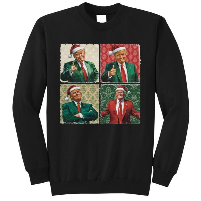 Boho Christmas Trump Happy Holidays Merry Vibes Tall Sweatshirt