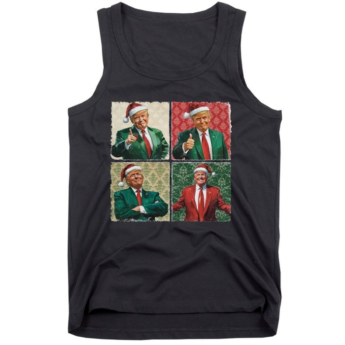 Boho Christmas Trump Happy Holidays Merry Vibes Tank Top