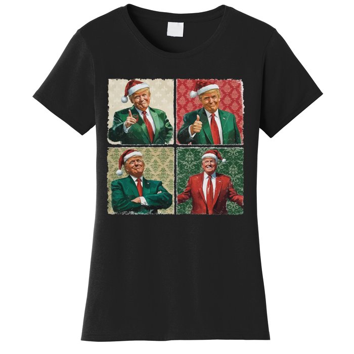 Boho Christmas Trump Happy Holidays Merry Vibes Women's T-Shirt