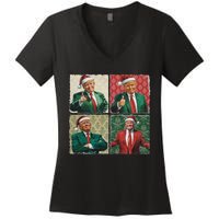 Boho Christmas Trump Happy Holidays Merry Vibes Women's V-Neck T-Shirt