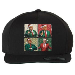 Boho Christmas Trump Happy Holidays Merry Vibes Wool Snapback Cap