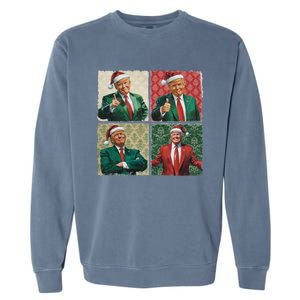 Boho Christmas Trump Happy Holidays Merry Vibes Garment-Dyed Sweatshirt