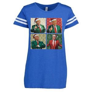 Boho Christmas Trump Happy Holidays Merry Vibes Enza Ladies Jersey Football T-Shirt