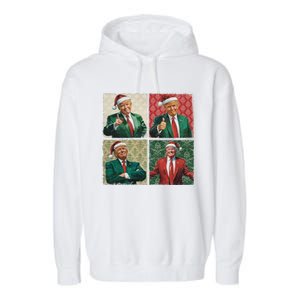 Boho Christmas Trump Happy Holidays Merry Vibes Garment-Dyed Fleece Hoodie