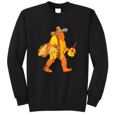 Bigfoot Carrying Taco Funny Cinco De Mayo Boys Men Sasquatch Tall Sweatshirt